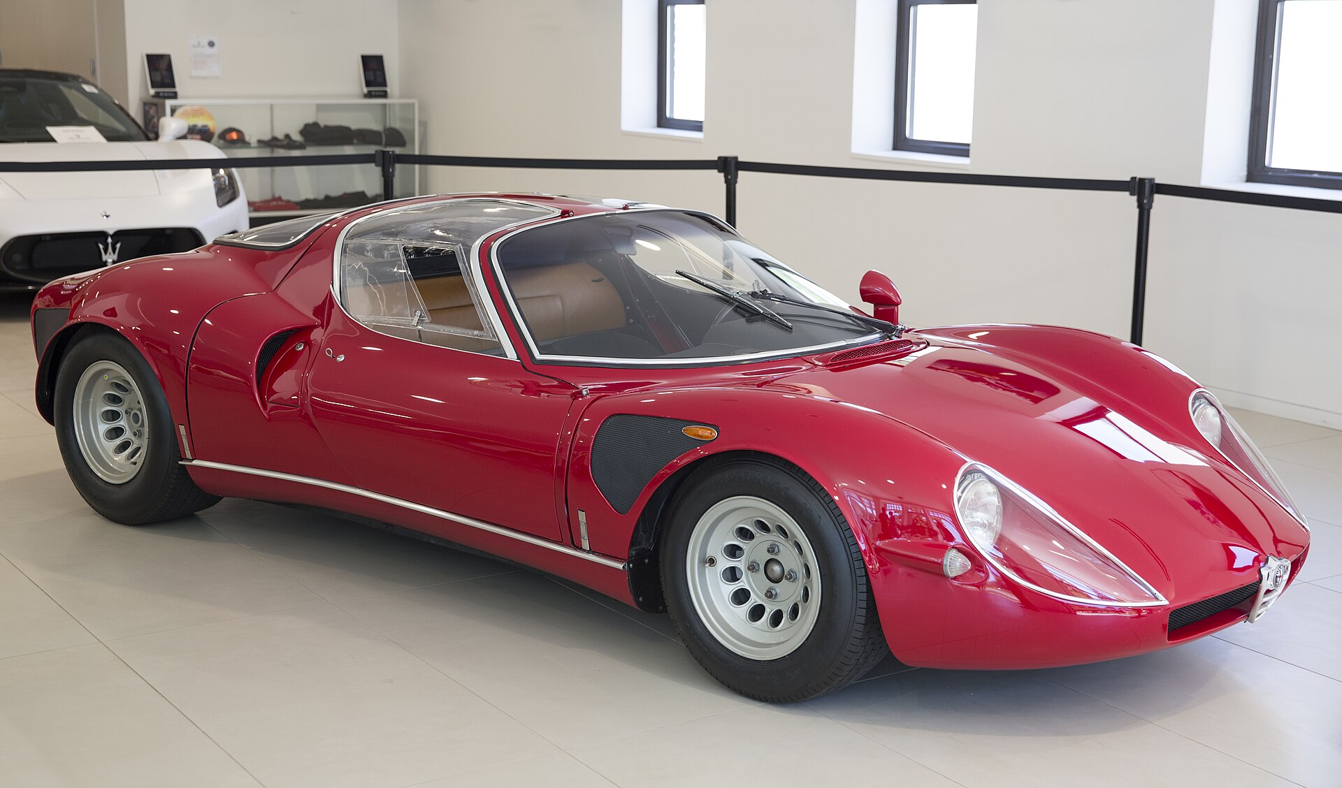 1967 Alfa Romeo 33 Stradale in red with butterfly doors and curvaceous body
