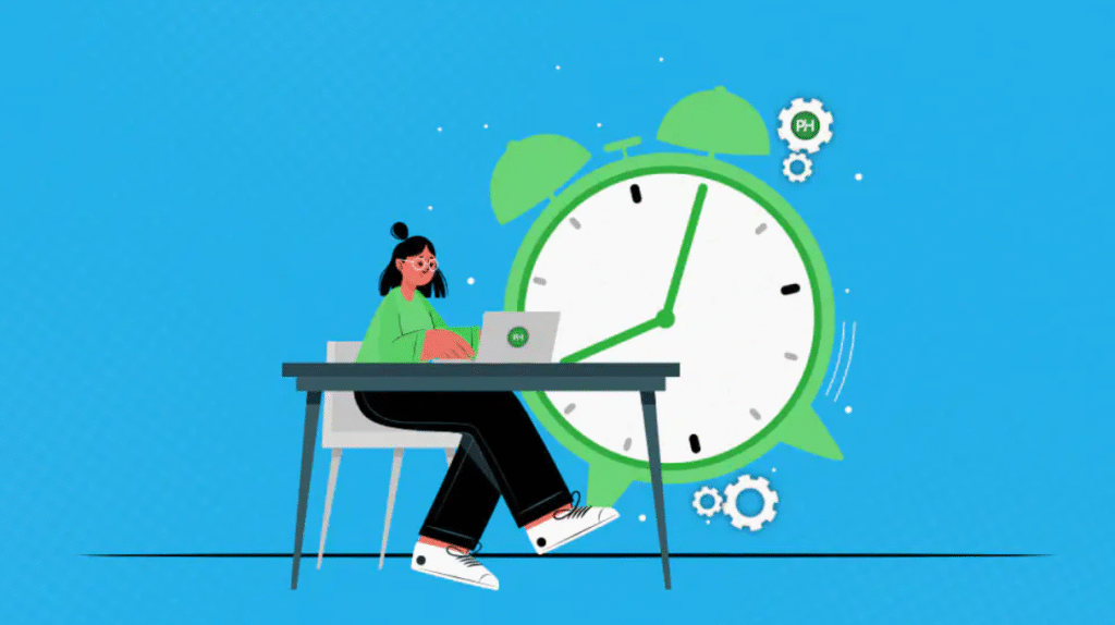 How to manage your time effectively - daily planner and clock illustration