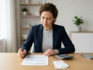 Person reviewing budget planner for tips for spending money wisely