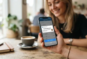 Smartphone showing a peer-to-peer money transfer notification