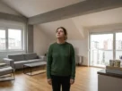 Stressed homeowner reviewing unexpected repair bills and monthly housing costs on a laptop
