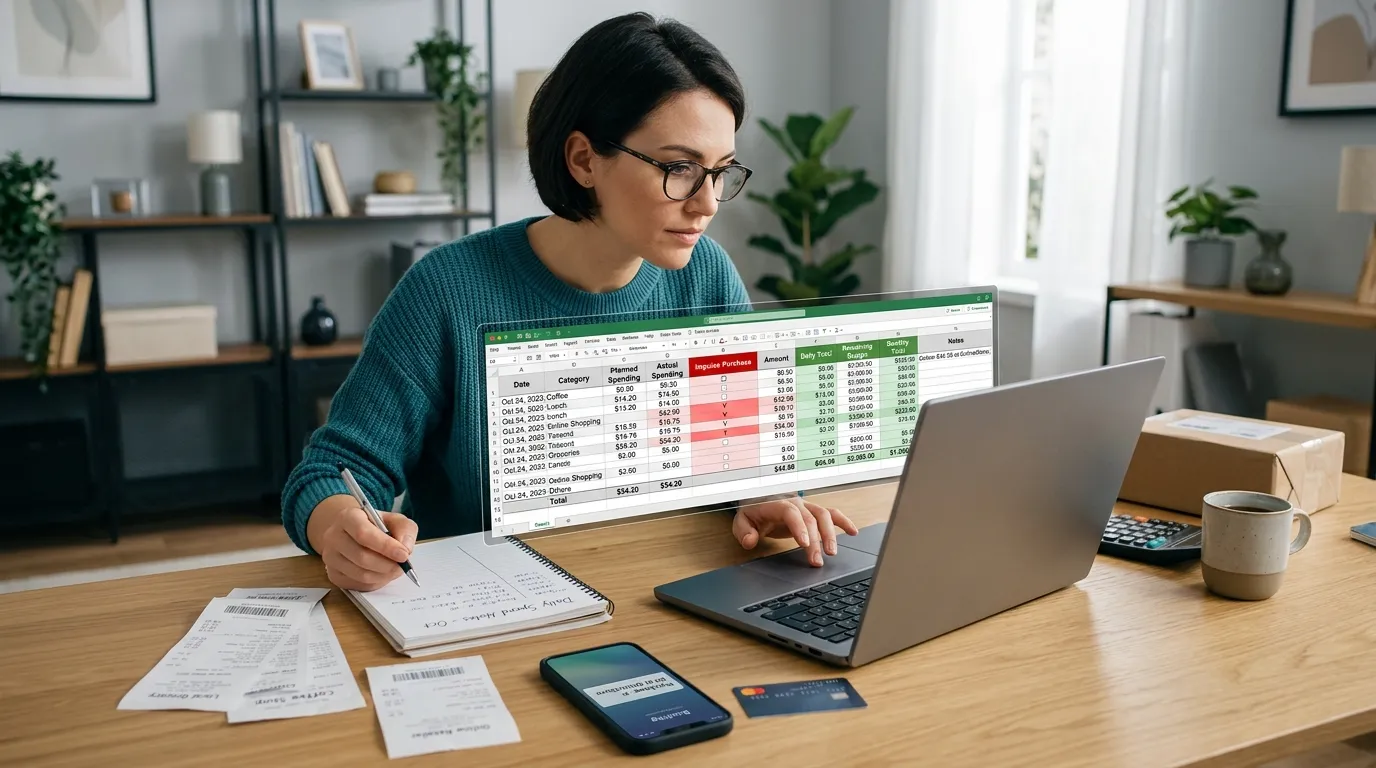 daily budget spreadsheet for impulse spending tracking system